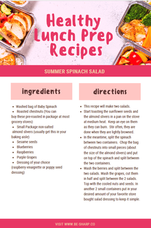 Healthy Lunch Prep Recipes - With Free Recipe Card Downloads - Be Sharp